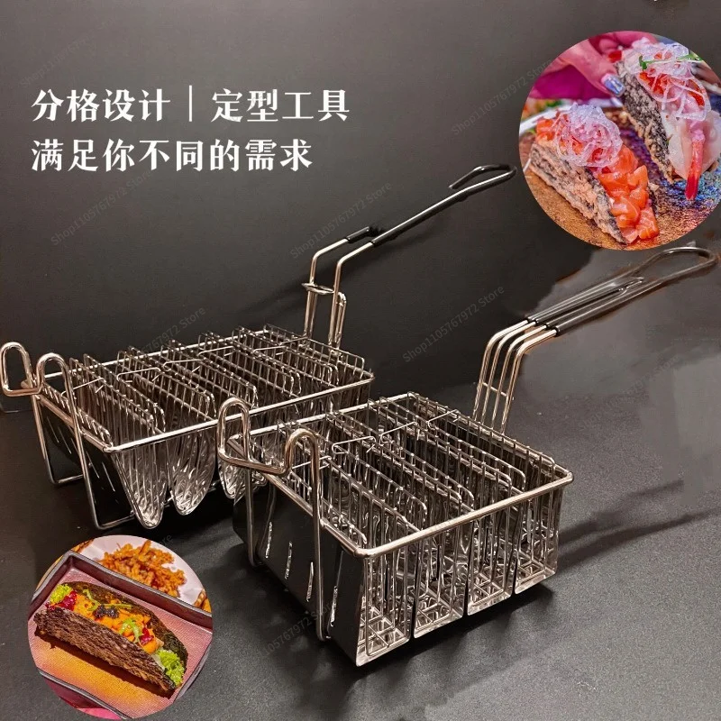 For Seaweed Sushi Mold Crepe Roll V Shaped Fried Basket Corn Clip Taco Pancake Rack