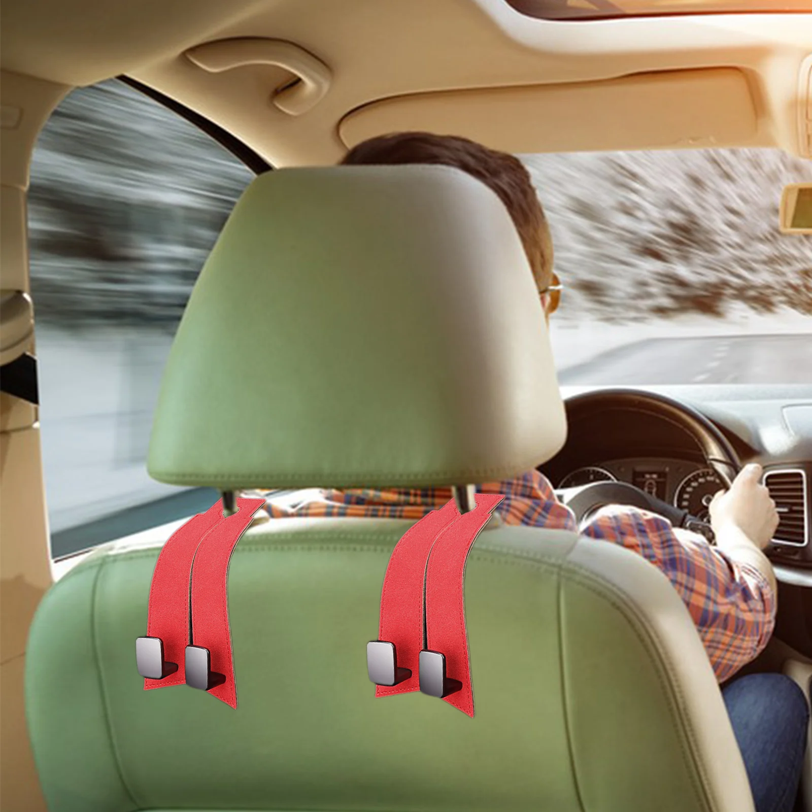 

Car Seat Headrest Hooks for Bags Purse ganizer Red Purses Car Hook Storage Sturdy Easy Suitable Models Practical Efficient