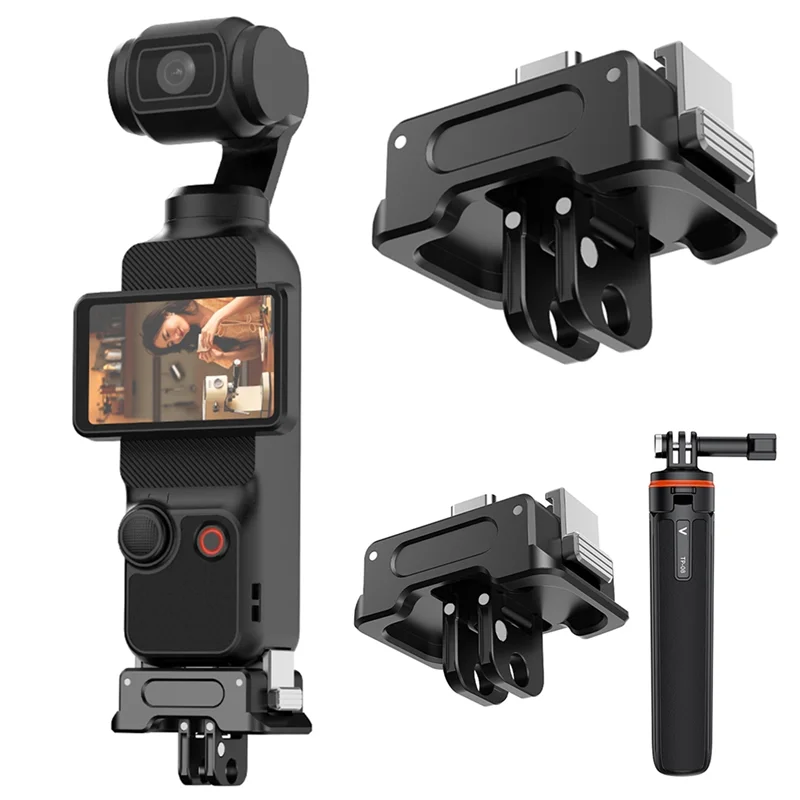 Qy-Mount محول موصل مع ترايبود 1/4 كاميرا ذات محورين الإفراج السريع قوس كاميرا شحن قاعدة ل DJI OSMO Pocket 3