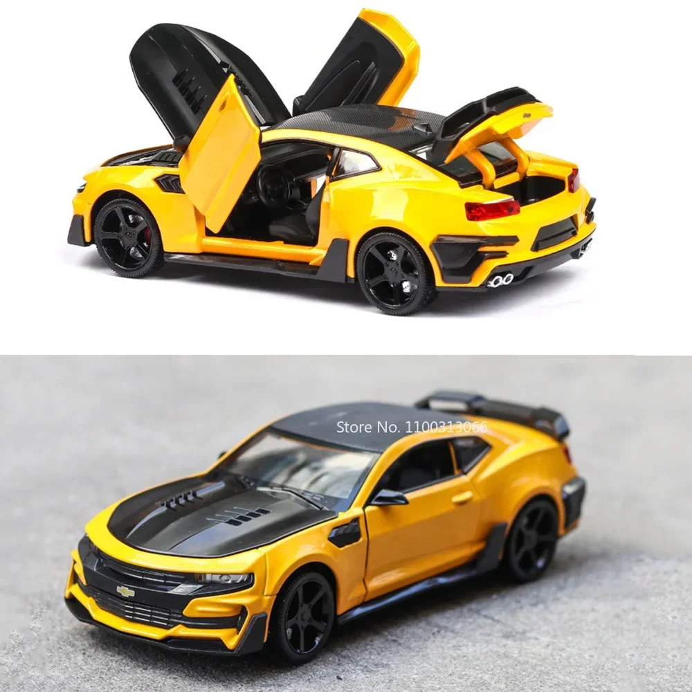 Schaal 1:24 Chevrolet Camaro Auto Modellen Speelgoed Legering Diecast 4 Deuren Geopend Rubberen Banden Miniatuur Voertuigen Speelgoed voor Kinderen Geschenken