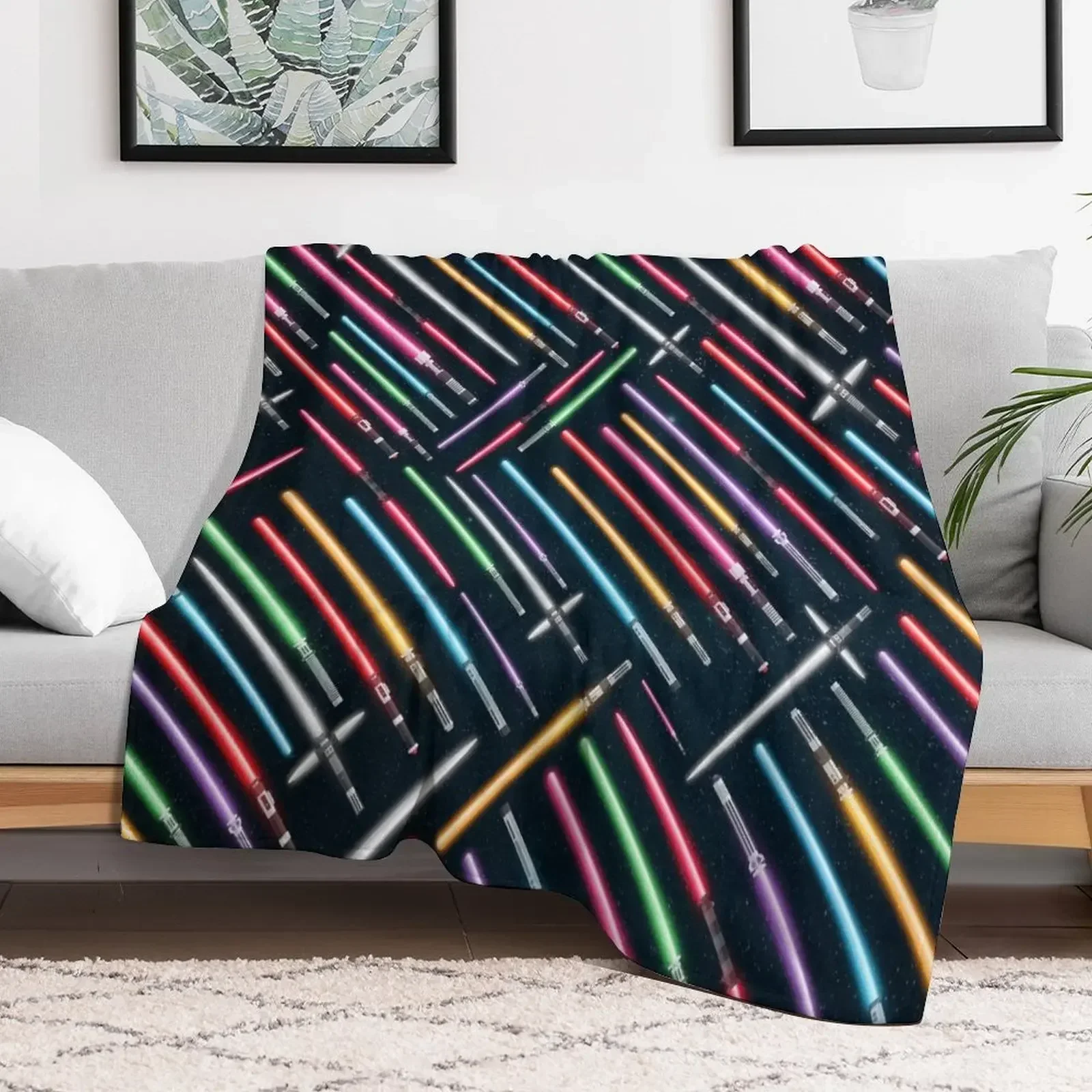 

Lightsabers Throw Blanket Shaggy Thin halloween Blankets