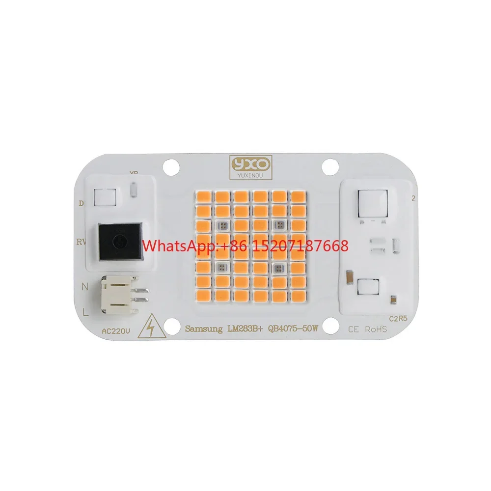 Bahçecilik kapalı bitki büyümek ışık COB LED çip 50w tam spektrum + 660nm bitki büyümek için LED COB çip Linghting çip DIY AC220V