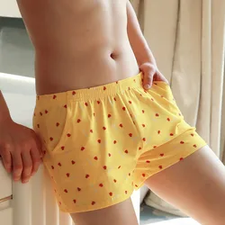 Men's Loose Arrow Pants with Pocket Cotton Mid Waist Printed Boxer Adult Large Size Comfortable Pajama Summer Homewear Shorts