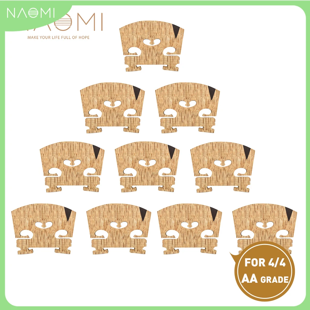 

NAOMI 10pcs/1set Master AA Grade Snow Flake Texture Maple 4/4 Violin Bridge With E Ebony Inlay Replacement For Violin Fiddle