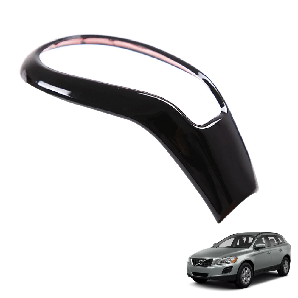 Glossy Black Gear Head Knob Shift Cover Trim Gear Shift Knob Shifter Lever Cover for Volvo XC60 V40 V60 S60 S80 13-18