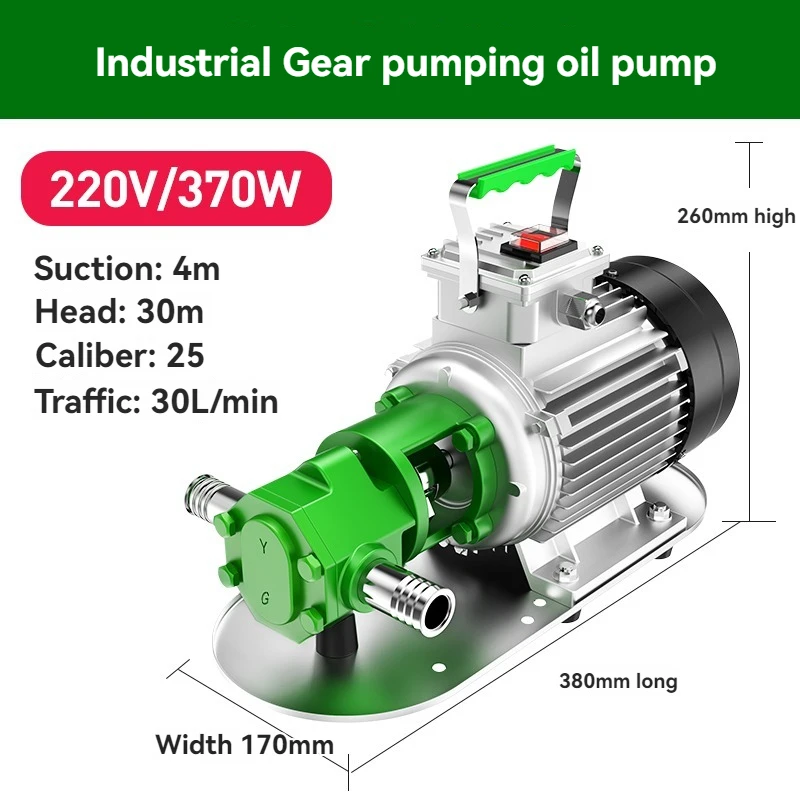 220V Electric Oil Pump Self-priming Stainless Steel Gear Pump High Viscosity Oil Edible Oil Pump High Temperature Resistance