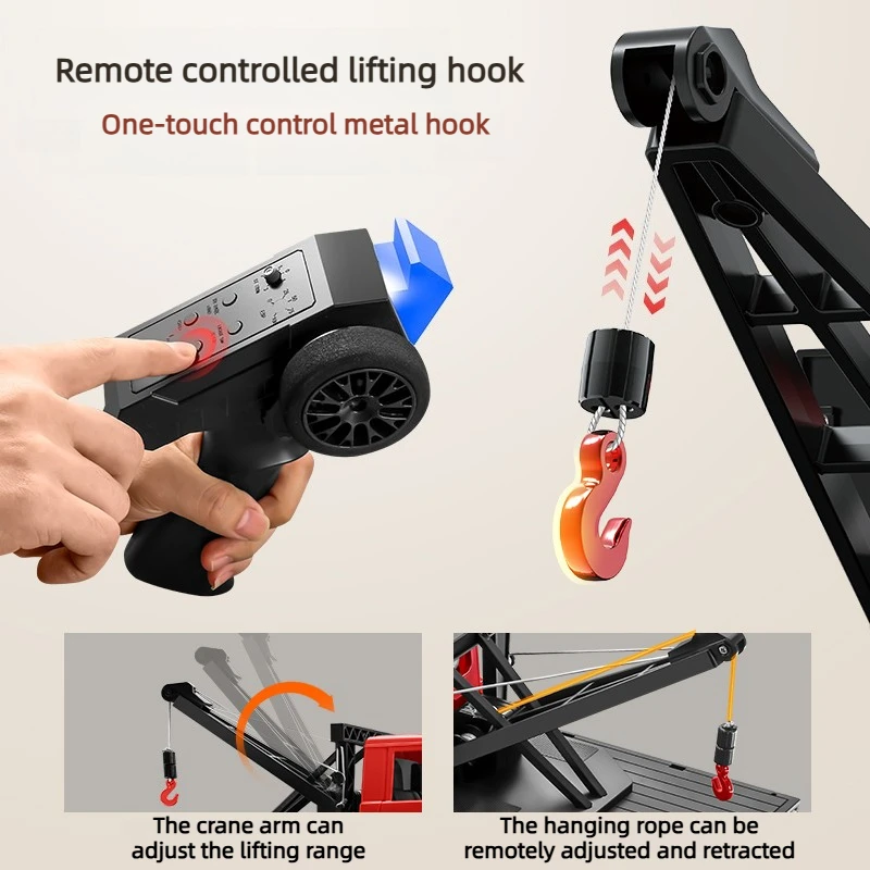 Camion tout-terrain télécommandé 4WD, échelle 1/12, camionnette simulée avec lumières contrôlables, jouet de voiture RC, MN-82T