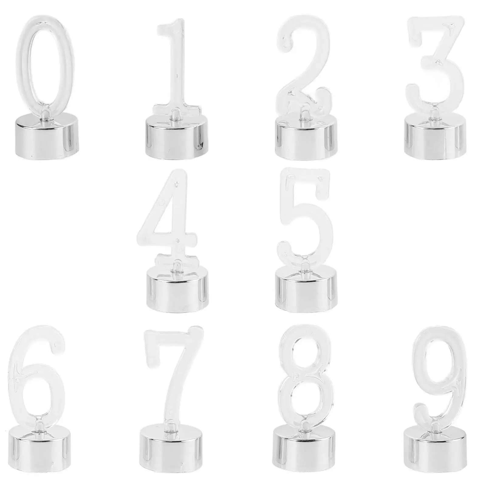 

Digital LED Candles Silver Number Lights Birthday Decorative Flameless Smokeless Safe Kids Party Table Window Gift Ideas