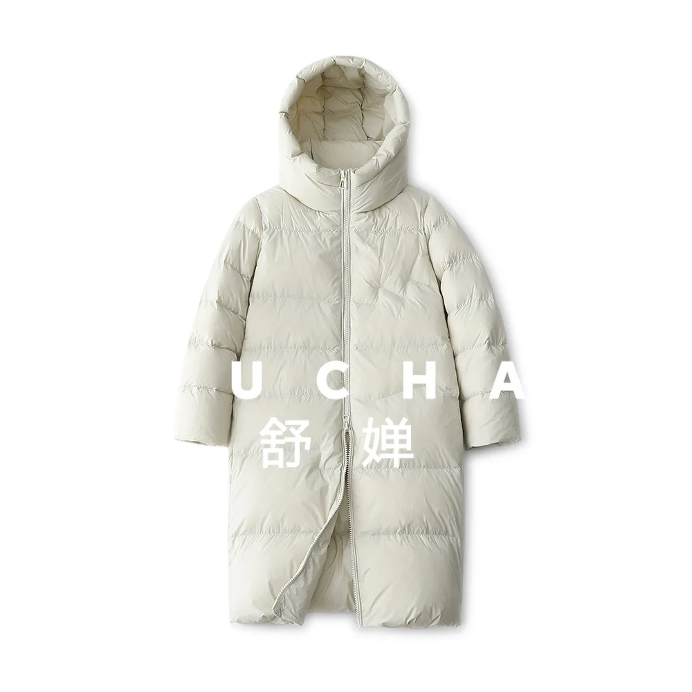 

New 90 white duck Down Thickened Windproof Down Jacket, Long High-filled Down Warm Jacket Women