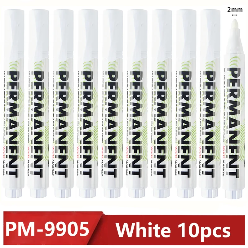 White Marker Pen Set Permanent Waterproof Graffiti Pens for Tire Tyre Tread Painting Notebook Oily Environmental Pen