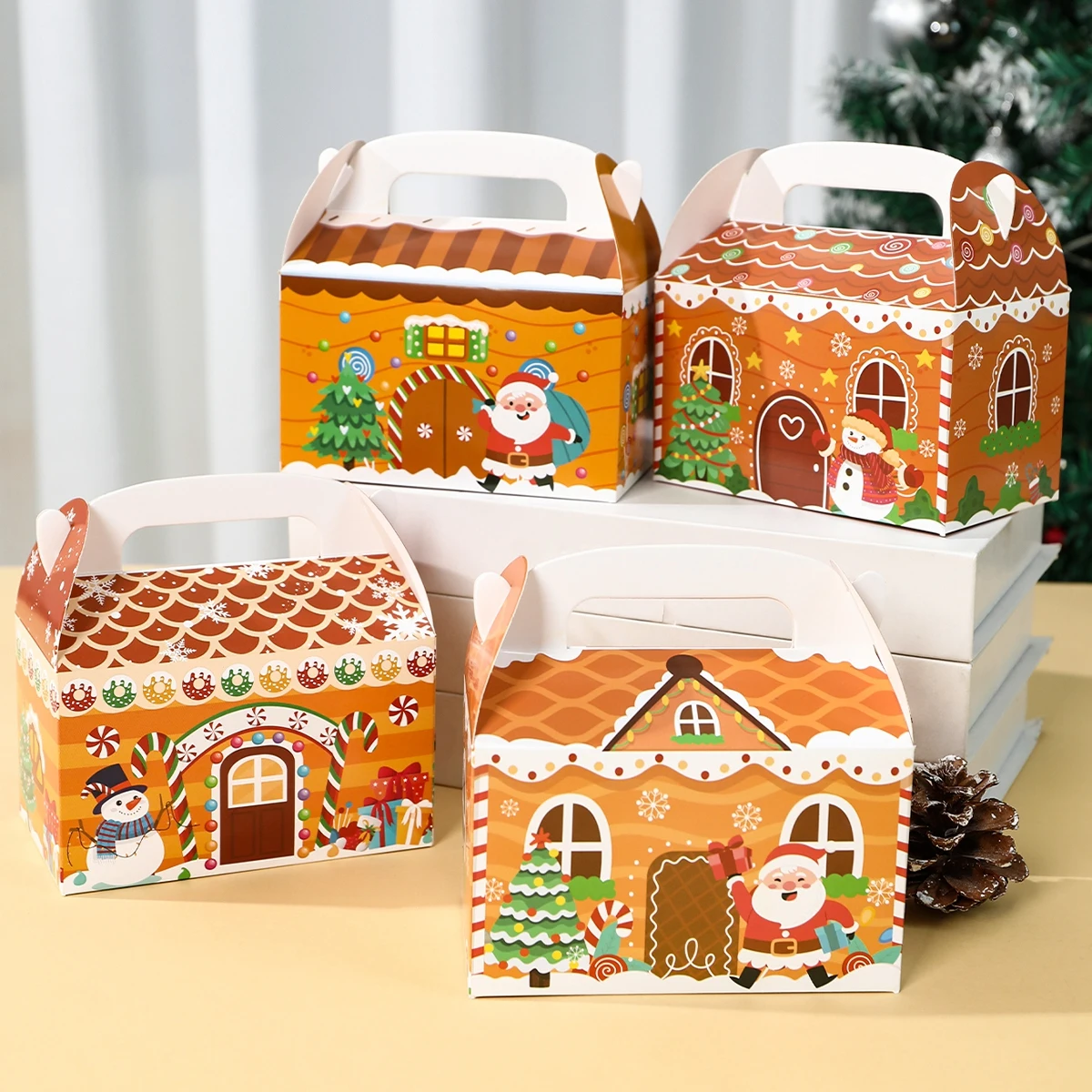 Christmas House Suitcase Navidad Natal Noel Santa Claus Candy Box Merry Christmas Decorations For Home 2024 Happy New Year 2025