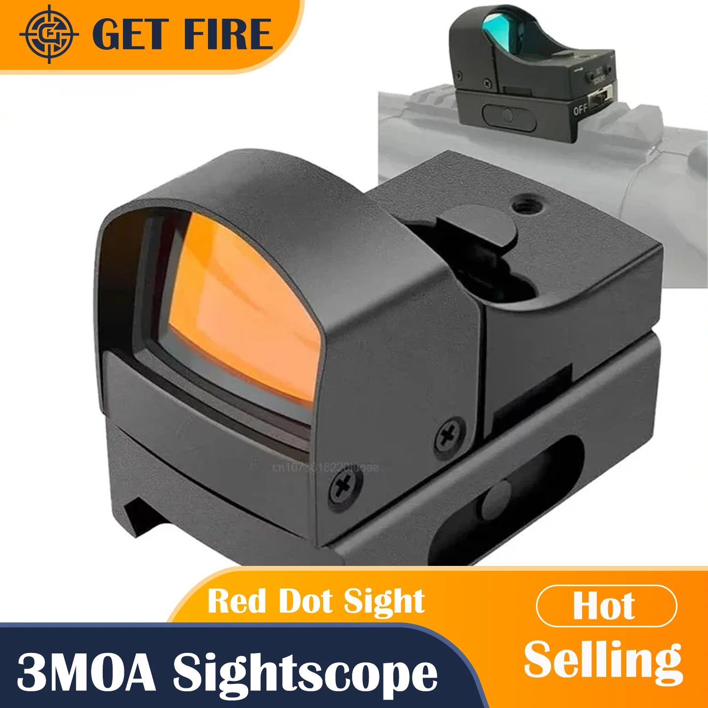 

Ram Mini Red Dot Reflex Sight Fit 1913(20mm) Picatinny Rail Tactical Hunting Outdoor Optics 3MOA Sightscope for Rifle