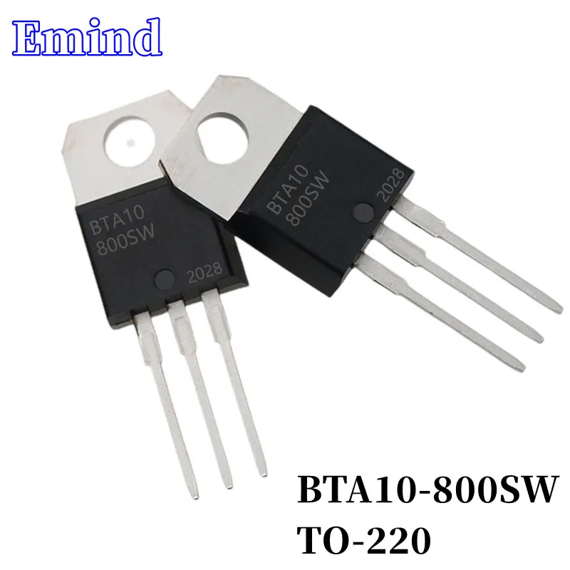 

10Pcs BTA10-800SW BTA10 Thyristor TO-220 10A/800V DIP Triac Large Chip