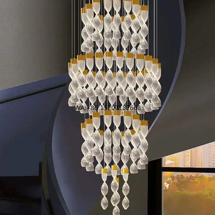 Adjustable Height LED   Light for Indoor Restaurant Living Room Staircase Decor Square/Oval Shape for Hotels