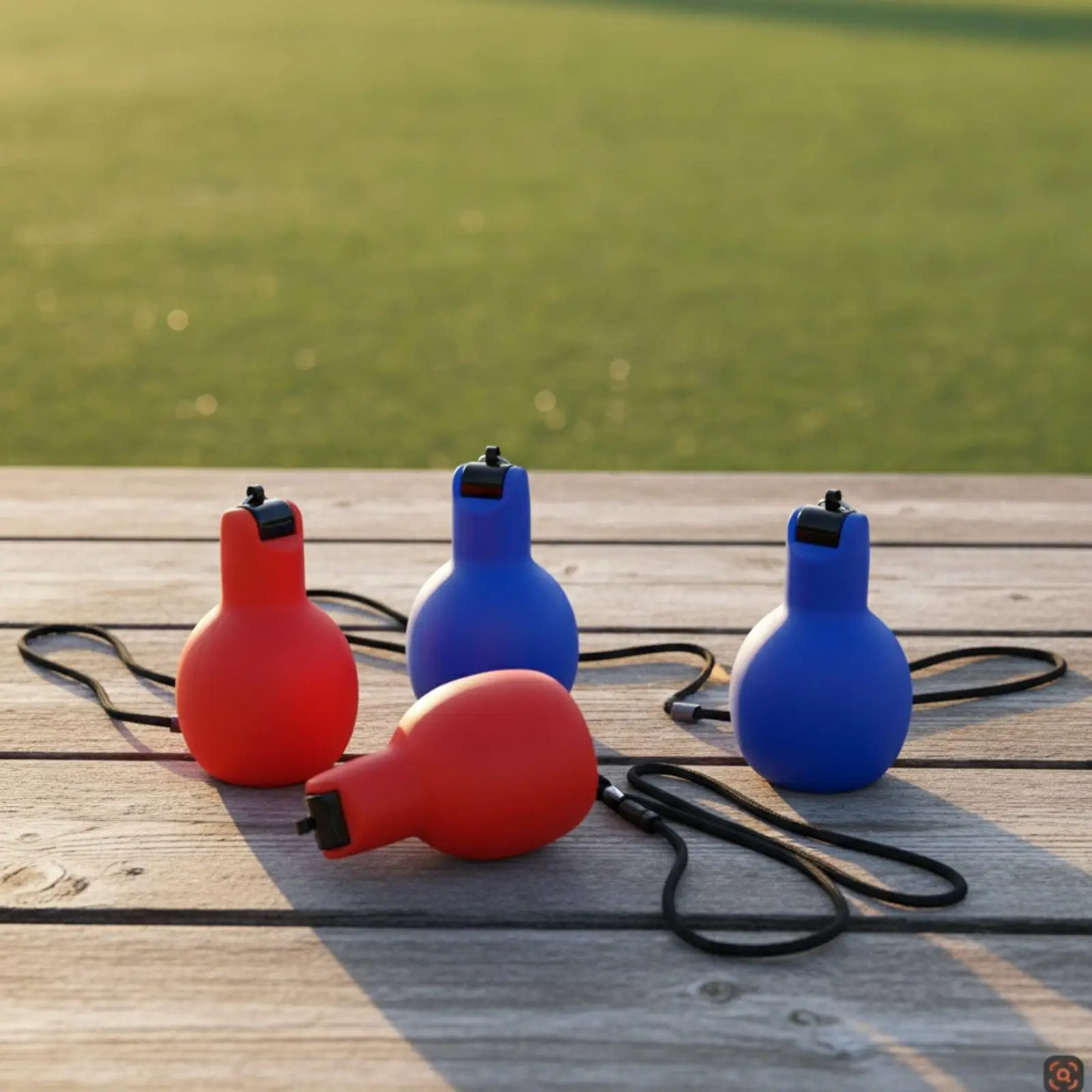 4 Pieces Compression Whistle with Lanyard Hygienic Compression Whistle Handheld for Referees, Dog Trainers, Sports Training, Gym