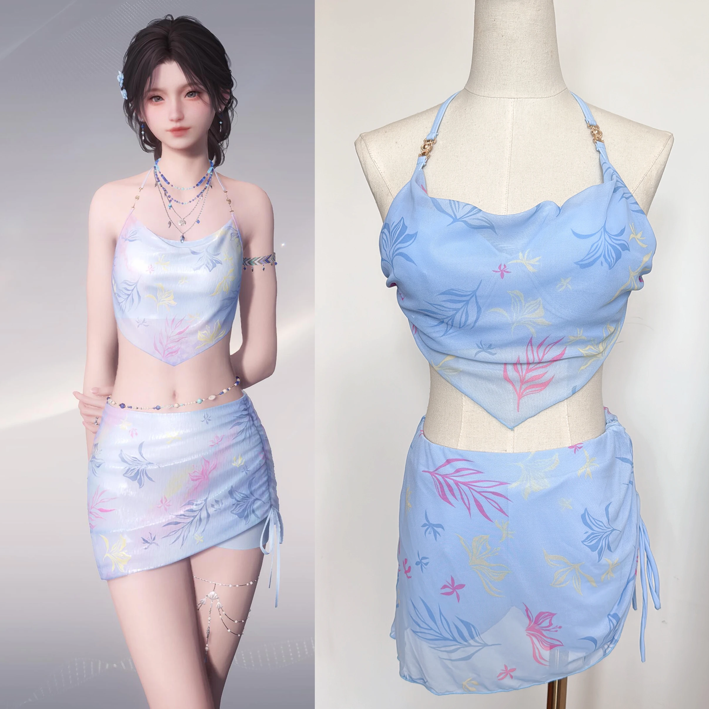 Disfraz de Rafayel Xavier para mujer, disfraz de Halloween, Navidad, heroína, amor y espacio profundo, S-XL, falda de traje de baño, EN STOCK