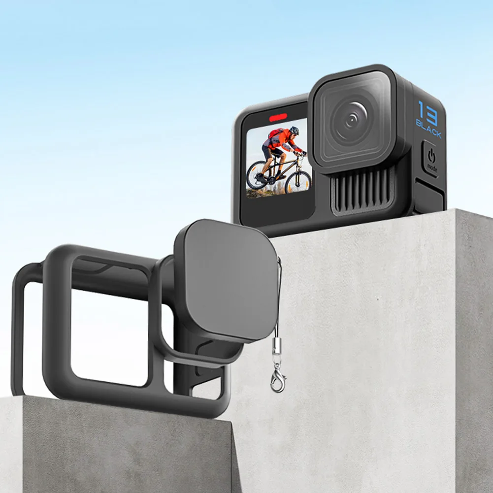 ل Gopro Hero 13 غطاء من السيليكون غطاء جانبي للبطارية غطاء العدسة الحبل حافظة واقية كاملة الملحقات والحماية عدة حزمة #6