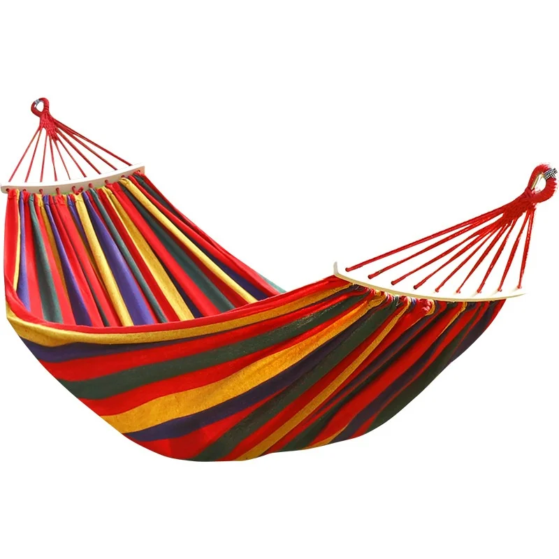 

Outdoor camping hammock Leisure canvas colorful Thickened anti rollover measures with Tree Ropes for Garden Patio Backyard