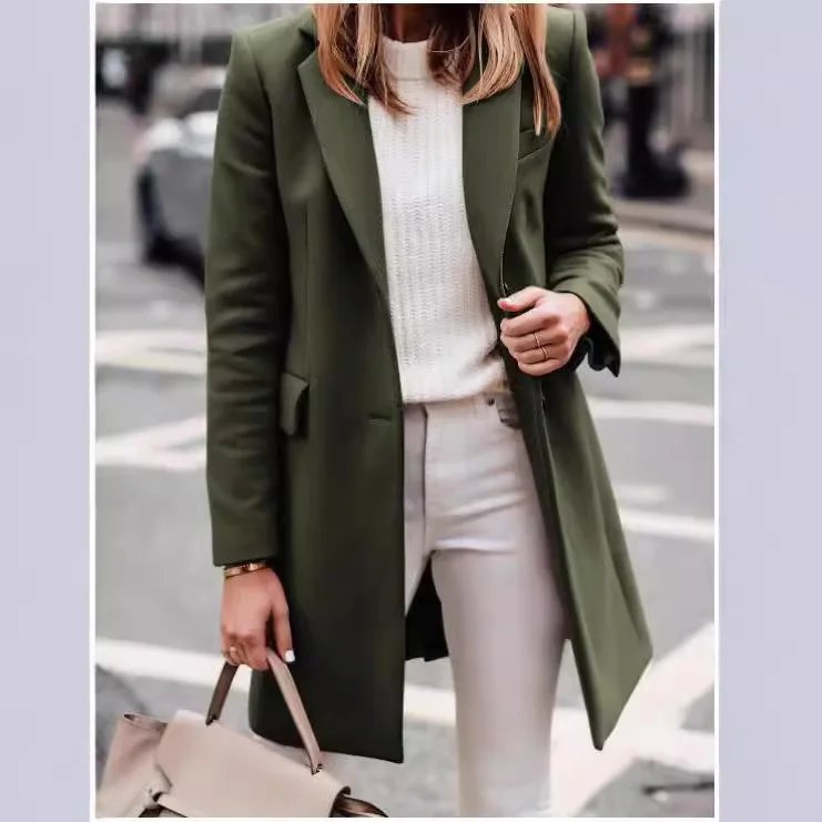Autumn And Winter Long Large-size Woolen Women's Coat