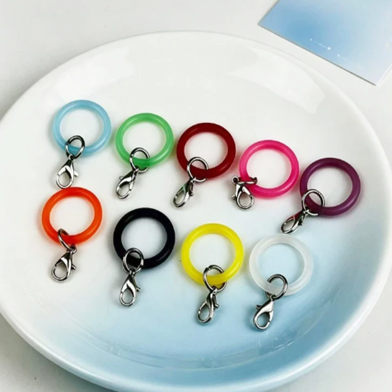 Transparente Silikon-O-förmige Schlüsselanhänger mit Karabinerverschluss, O-Ring-Schlaufe, DIY-Taschenanhänger, Schlüsselanhänger, Schmuckherstellungszubehör – Detail 5