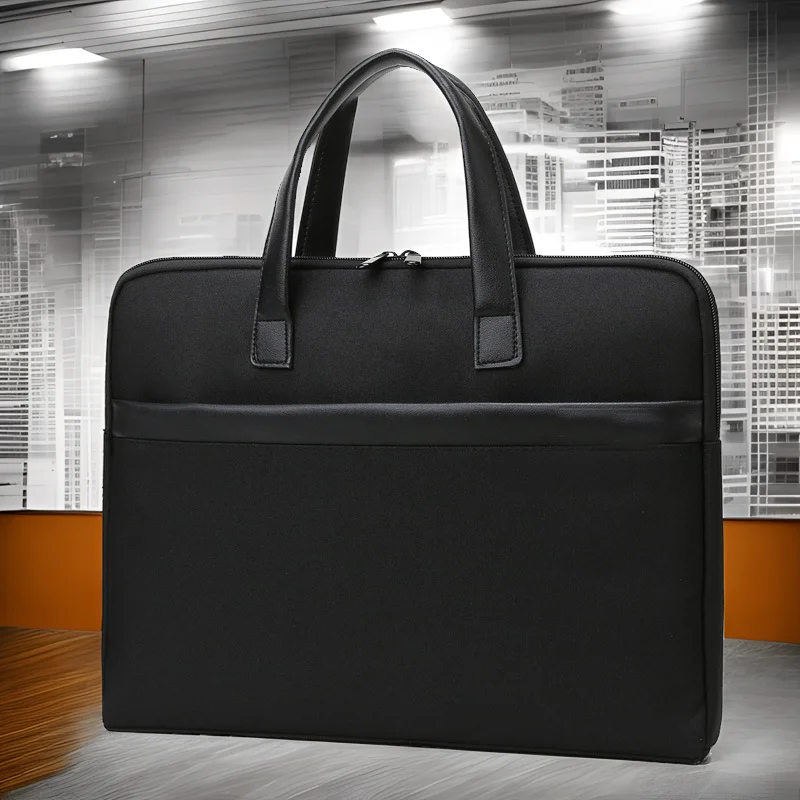 Men's Korean Style Briefcase Oxford Office Document Briefcase Business Handbags A4 Conference File Bag For Laptop Large Capacity