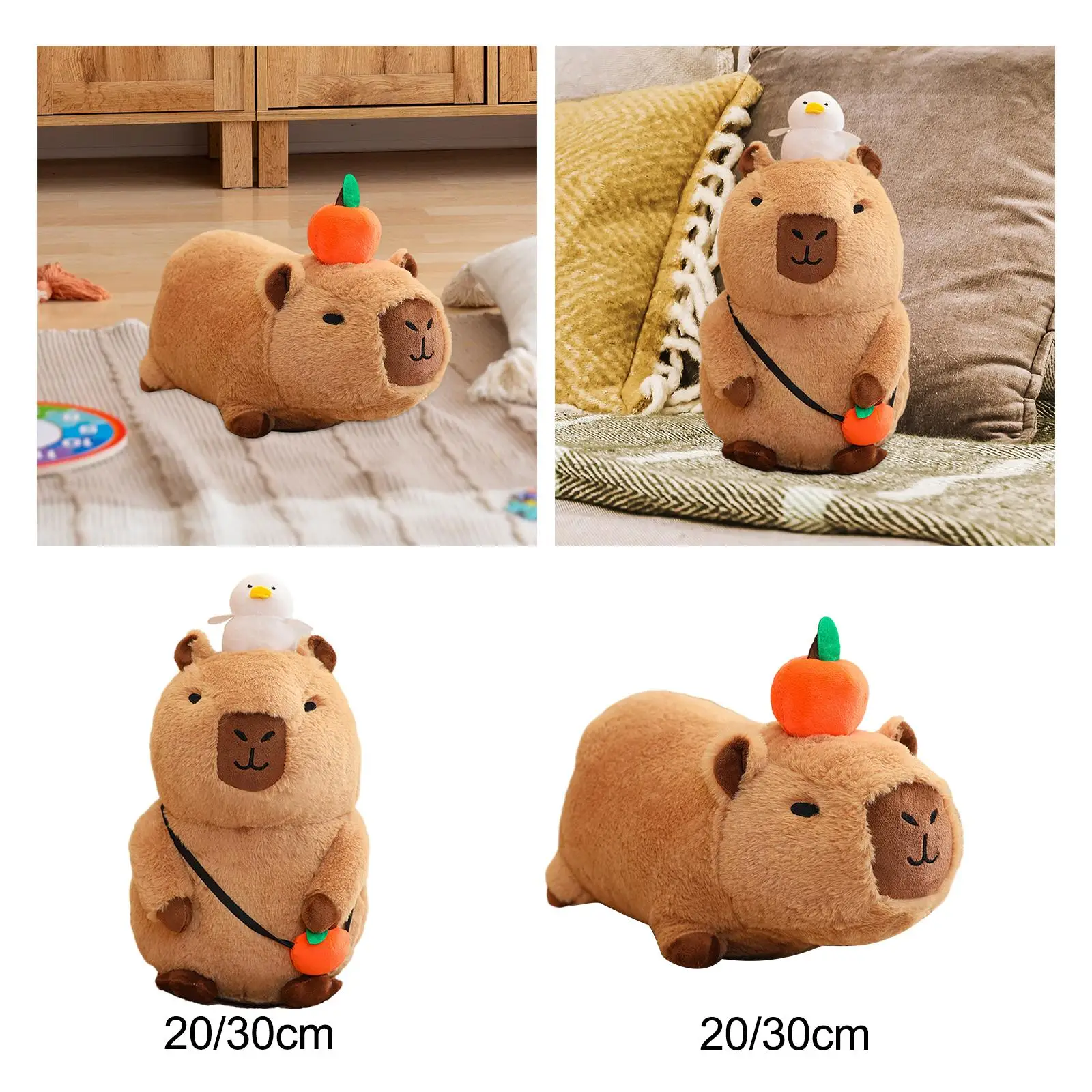 Brinquedo de pelúcia capivara de brinquedo macio com som, boneca animal de brinquedo capivara de quarto, animal de pelúcia bonito para crianças adolescentes