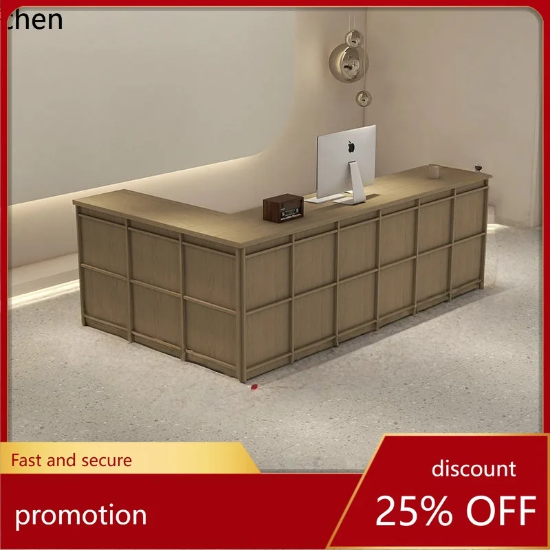YFY Cashier Counter Retro Courtyard Front Desk Reception Desk Women's Clothing Store Cabinet Table