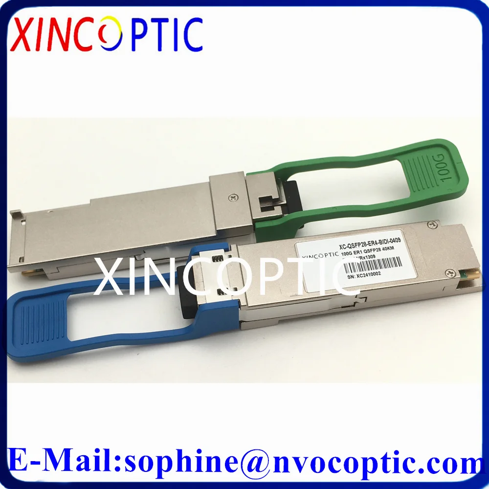 

100Gb QSFP28 Transceiver Module BiDi 100Gbase-BX10-U/D Tx1271/Rx1331nm 10km\20km\40km Single LC/UPC PAM4 QSFP Optical Module