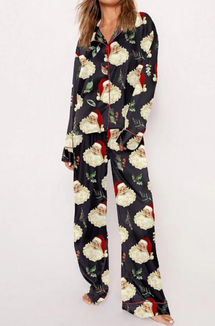 

2025 Christmas Tree Long Sleeve Women's Pajamas Set Fashionable Casual Comfortable 3D Printed Casual Y2K Women's Pajama Set