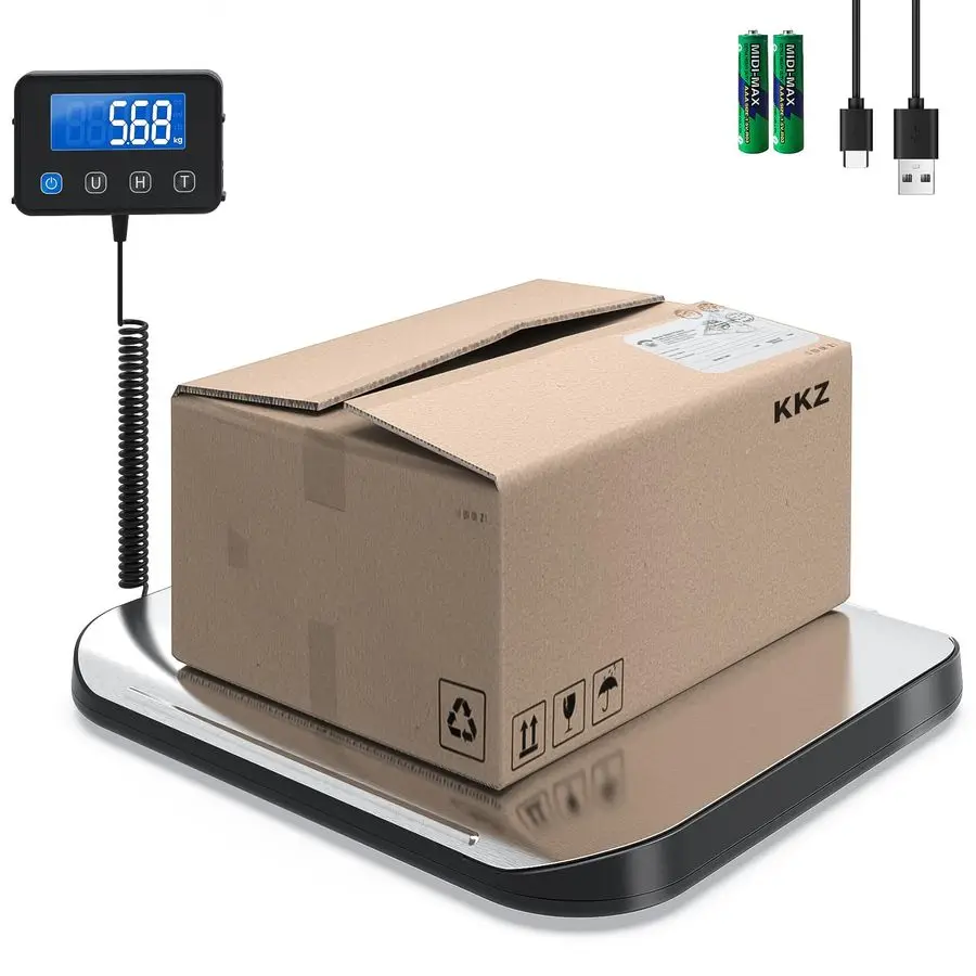 Waga pocztowa, wytrzymała waga pocztowa do pakietów o udźwigu 200 kg, duża waga do wagiowania przesyłek, przemysłowa, dla małych firm, do pralni