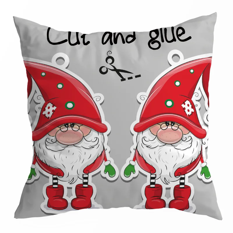 Christmas Gnome Pillow Cover Cute Cushion Car Office Sofa