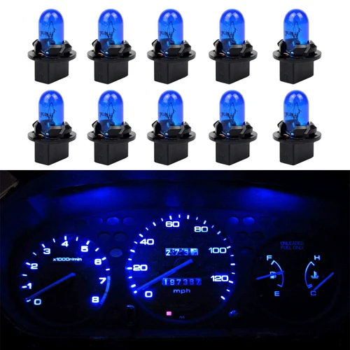 Imagen 1 del producto 10 Uds azul T5 SMD coche Auto calibre LED instrumento Speedo tablero Interior bombilla lateral 12V Accesorios