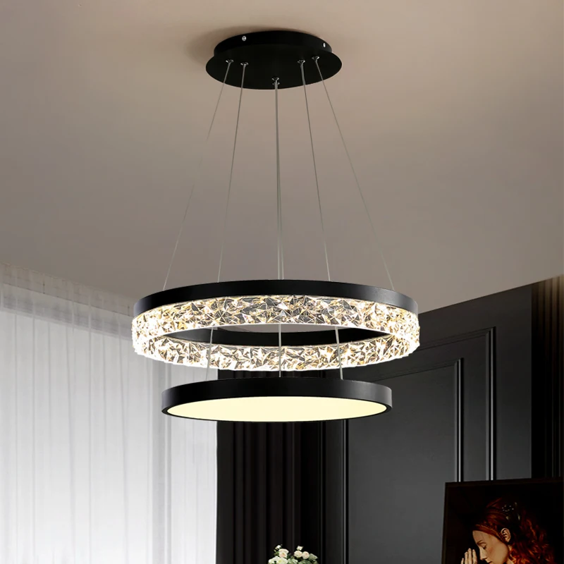 

Crystal Dimmable Remote Pendant Light Nordic Style 2024 Modern Chandelier Living Room Restaurant Golden Lamp Home Decoration