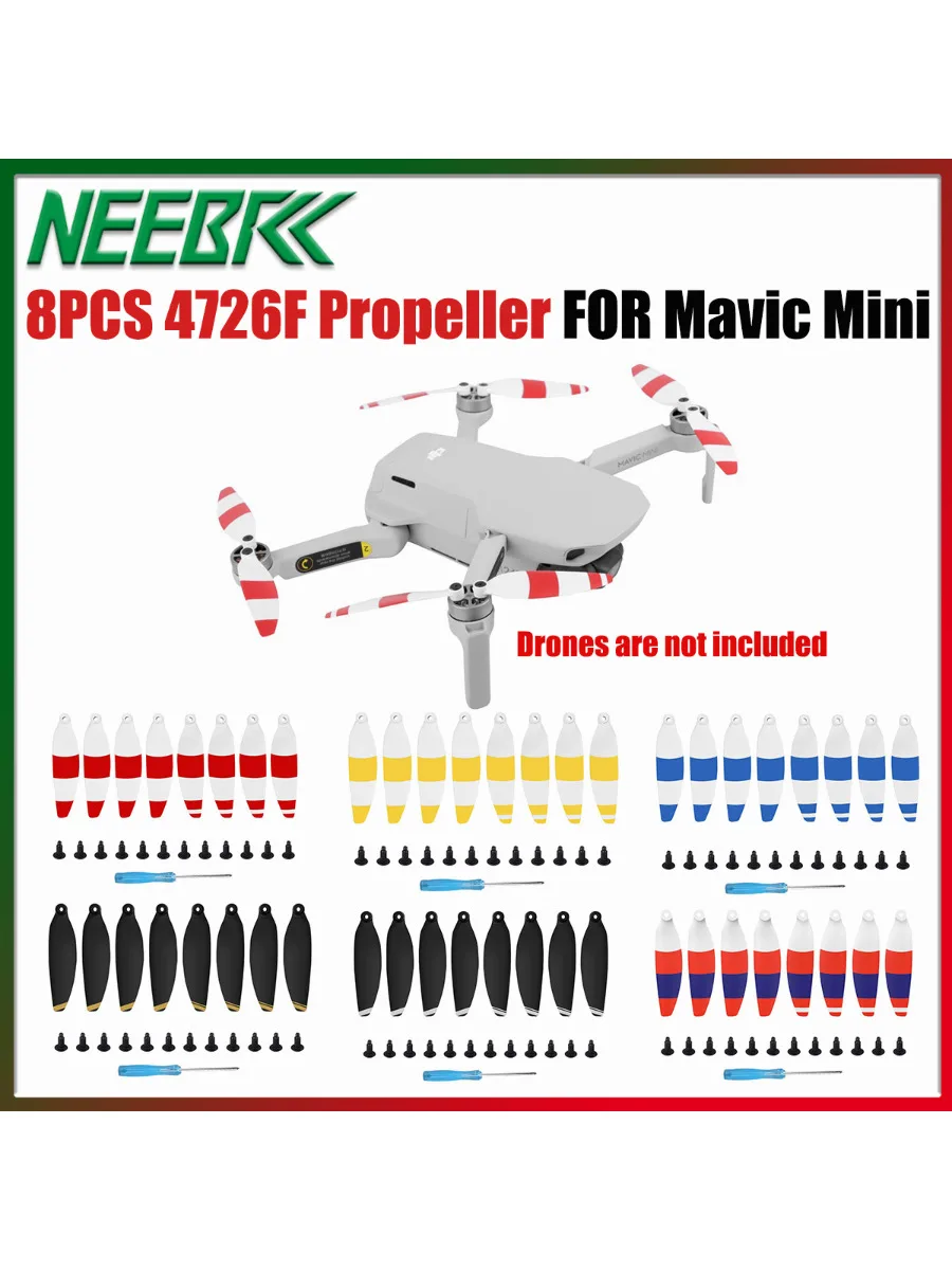 Lame d'hélice de Drone 4726F, légère, ventilateurs à ailes à faible bruit, portables pour Mavic Mini, pièces de rechange, accessoires de remplacement, 8 pièces