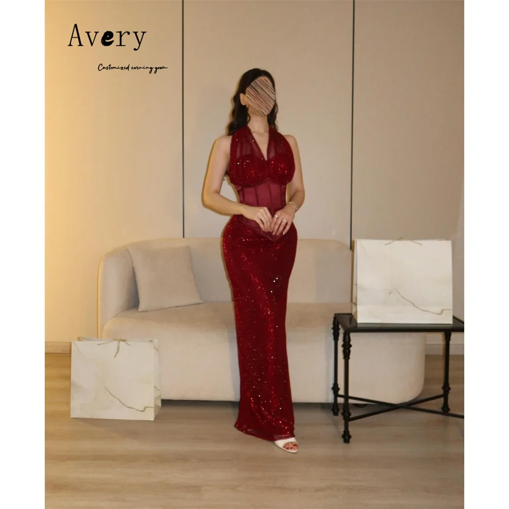 

Avery Custom Rhinestone Shiny Fishtail Red Elegant Evening Dresses for Woman Luxury Women's Elegant Party Dress 2026 Luxurious