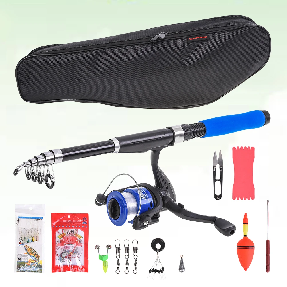 

Beginner Fishing Rod Set Professional Supplies Tools Portable Kit Accessories Pole