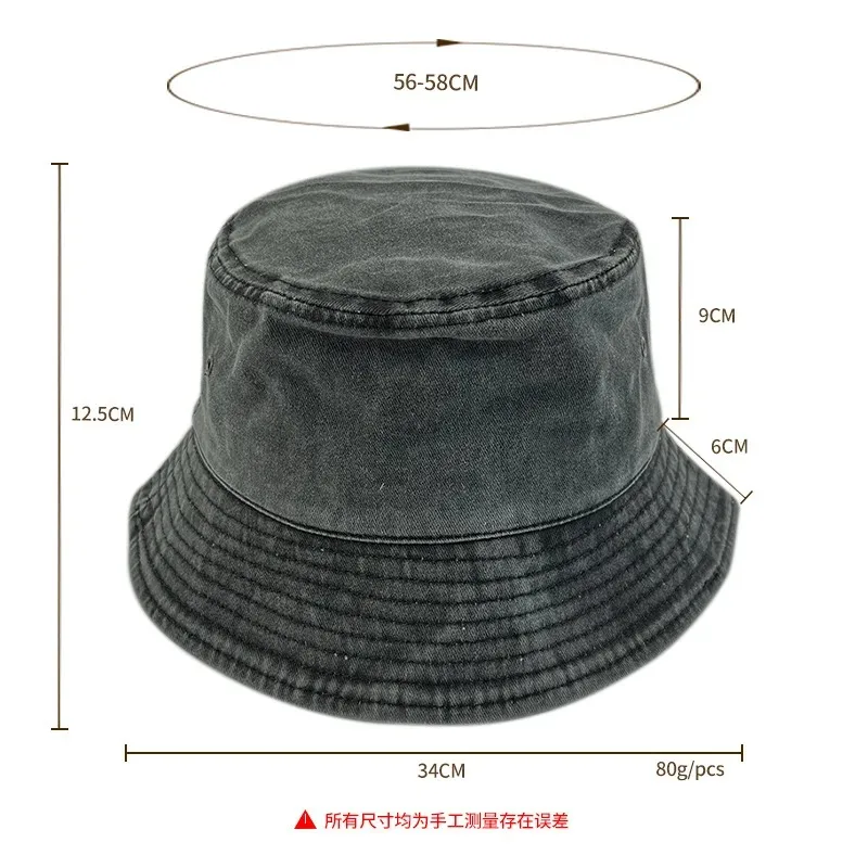 Popular Unisex Cotton Summer Washed Jeans Bucket Hat Cap For Women Spring Fisherman Hat Outdoor Travel Sunshade Gift