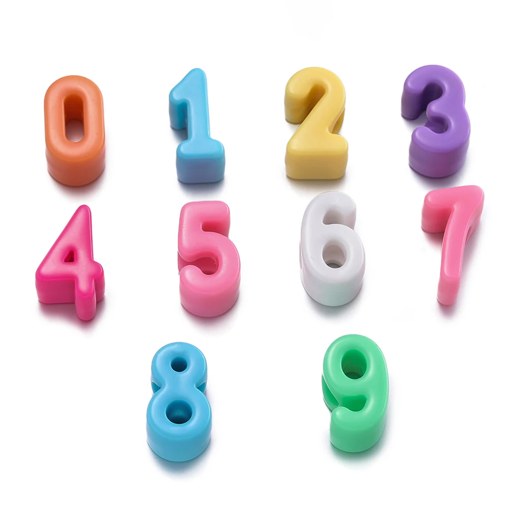 

10pcs/lot 10-14mm Random Mixed Acrylic Number Beads Loose Spacer Bead For DIY Bracelet Necklace Jewelry Making Accessories