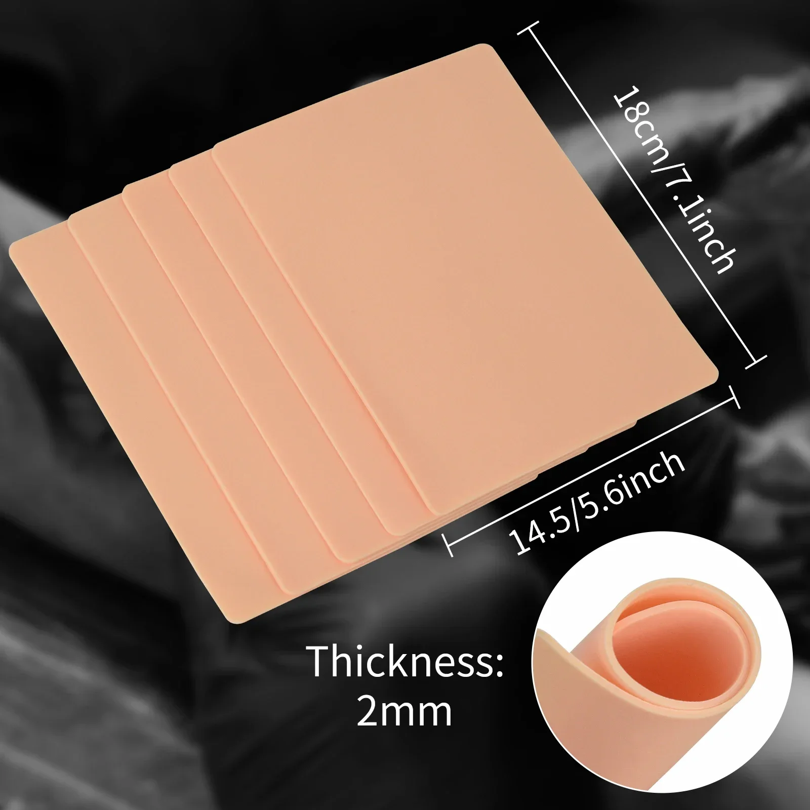 Narkasy 2MM Thick Tattoo Practice Skin Blank Double Sides Big Size Tattoo Practice Fake Skin for Permanent Makeup 1/5/10/15pcs