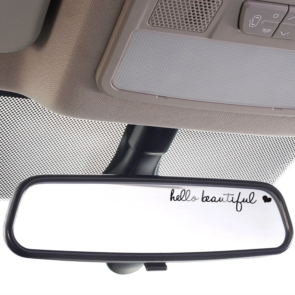 Reflective Car Stickers Creative Hello Beautiful Slogan Vinyl Decals Auto Window Rearview Mirror Decoraiton Stickers Accessories