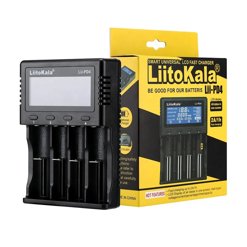 LiitoKala Lii-PD4 4-Slot Charger for 18650 26650 21700 18350 14500 AA AAA Lithium NiMH LiFePO4 Battery RC Parts & Accs view 2