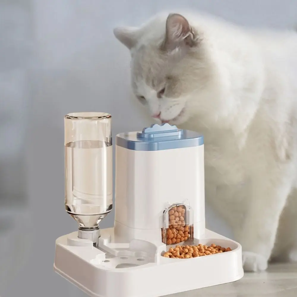 

Large Capacity 2 in 1 Cat Food Dispenser Detachable with Water Fountain Automatic Cat Water Feeder Dry Wet Separation
