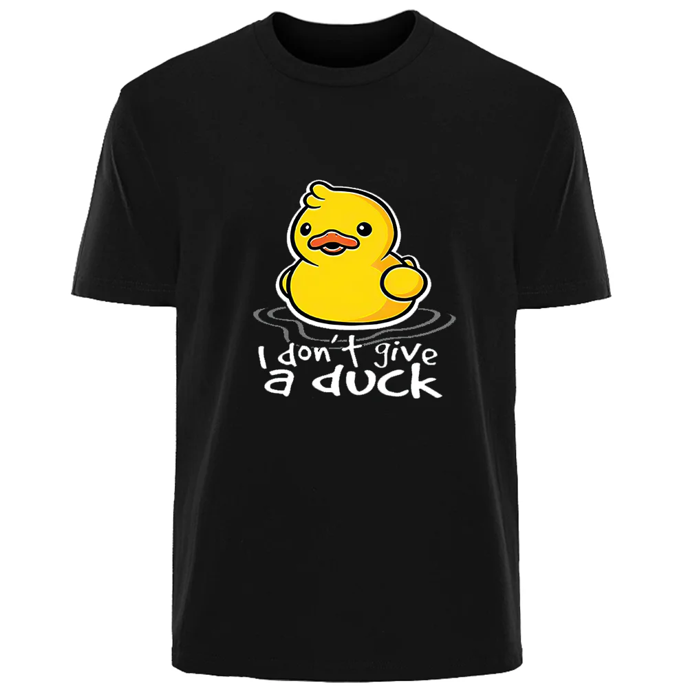 Fun creative i don't give a duck print High quality summer 100% cotton breathable T-shirt outdoor casual men's street wear