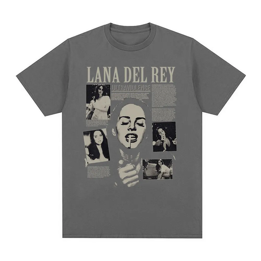 Singer Lana Del Rey T Shirt Ultraviolence Music Album T-shirt Men Women Hip Hop Vintage Short Sleeve T Shirts Gothic Streetwear