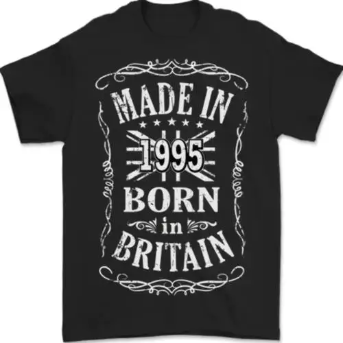 Born In Britain 28th Birthday Made 1995 Mens T-Shirt 100% Cotton