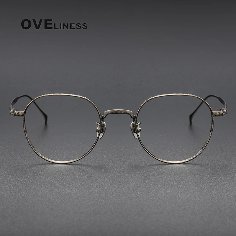 Pure Titanium Glasses frame for Men 2023 Vintage Round Eyewear Myopia Optical Prescription Brand Designer Eyeglasses Frame Women