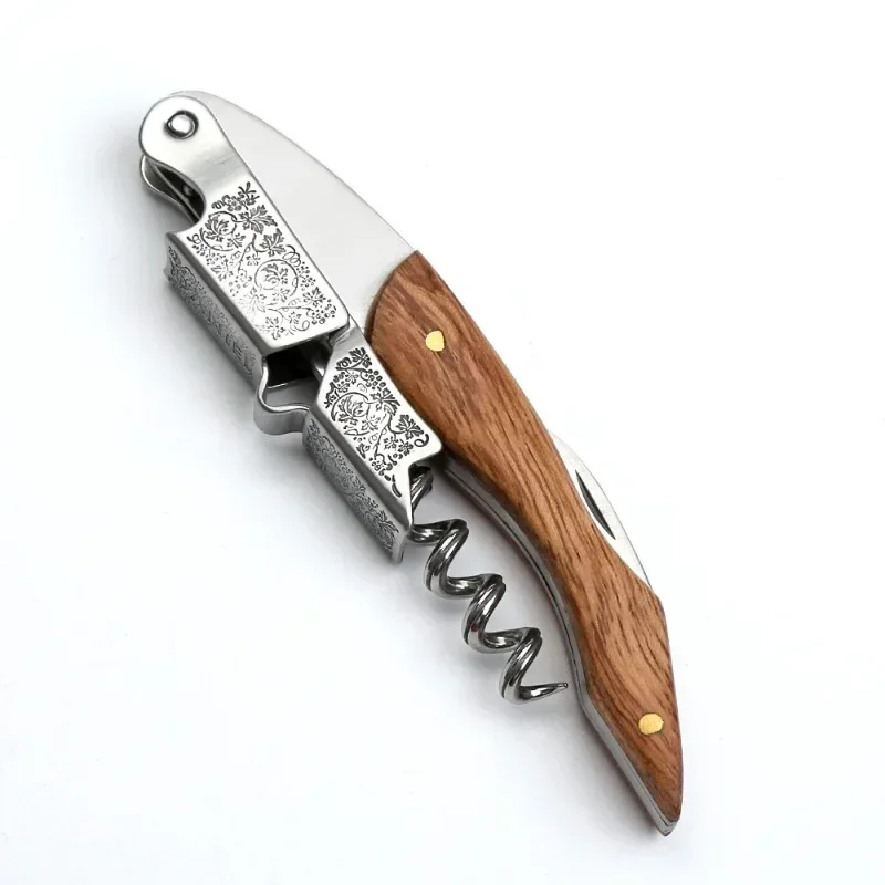 

Professional Waiters Corkscrew,Wine Key with Ergonomic Wood Grip, Beer Bottle Opener, and Foil Cutter