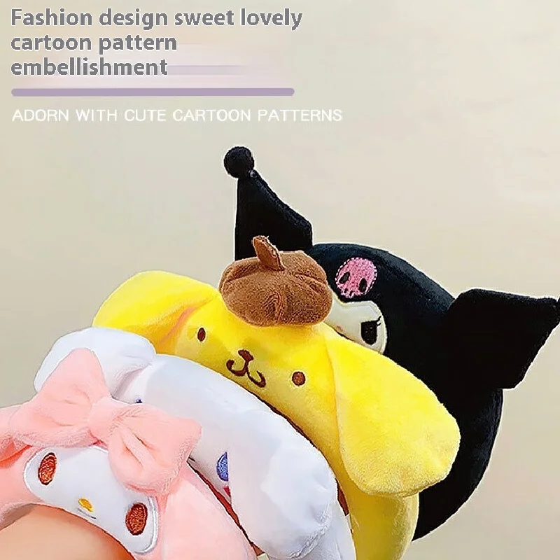 Creative Sanrio Kuromi Headband Cute Anime Surrounding Plush Hair Accessories Wide Edge Skincare Exquisite Photo Performance