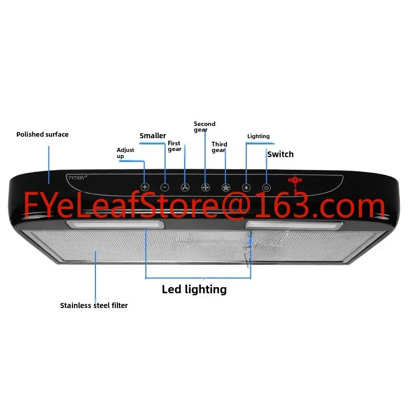 RV modified 12V car range hood touch button with lighting