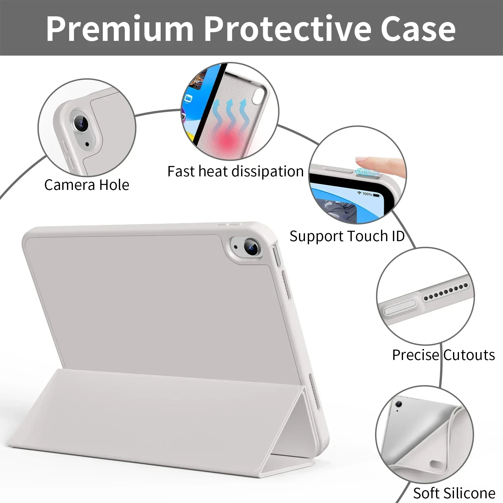 

With Pencil Holder Case for New IPad A16 11/10th Gen IPad Air M3 M2 11 13 Inch Pro11 M4 Air4/5 10.2/10.5 " Soft TPU Tablet Cover